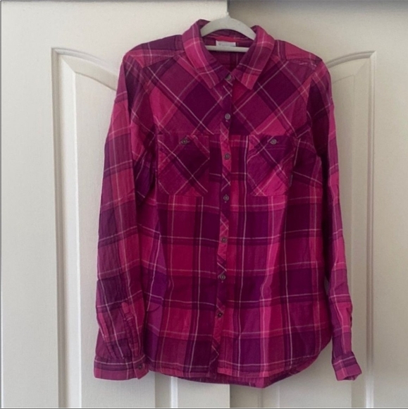 Columbia  Women's Plaid Pink Shirt. Size M - Picture 1 of 6